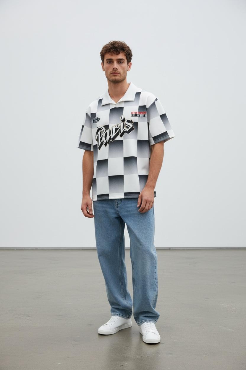 Polo Paris Damier Noir & Blanc