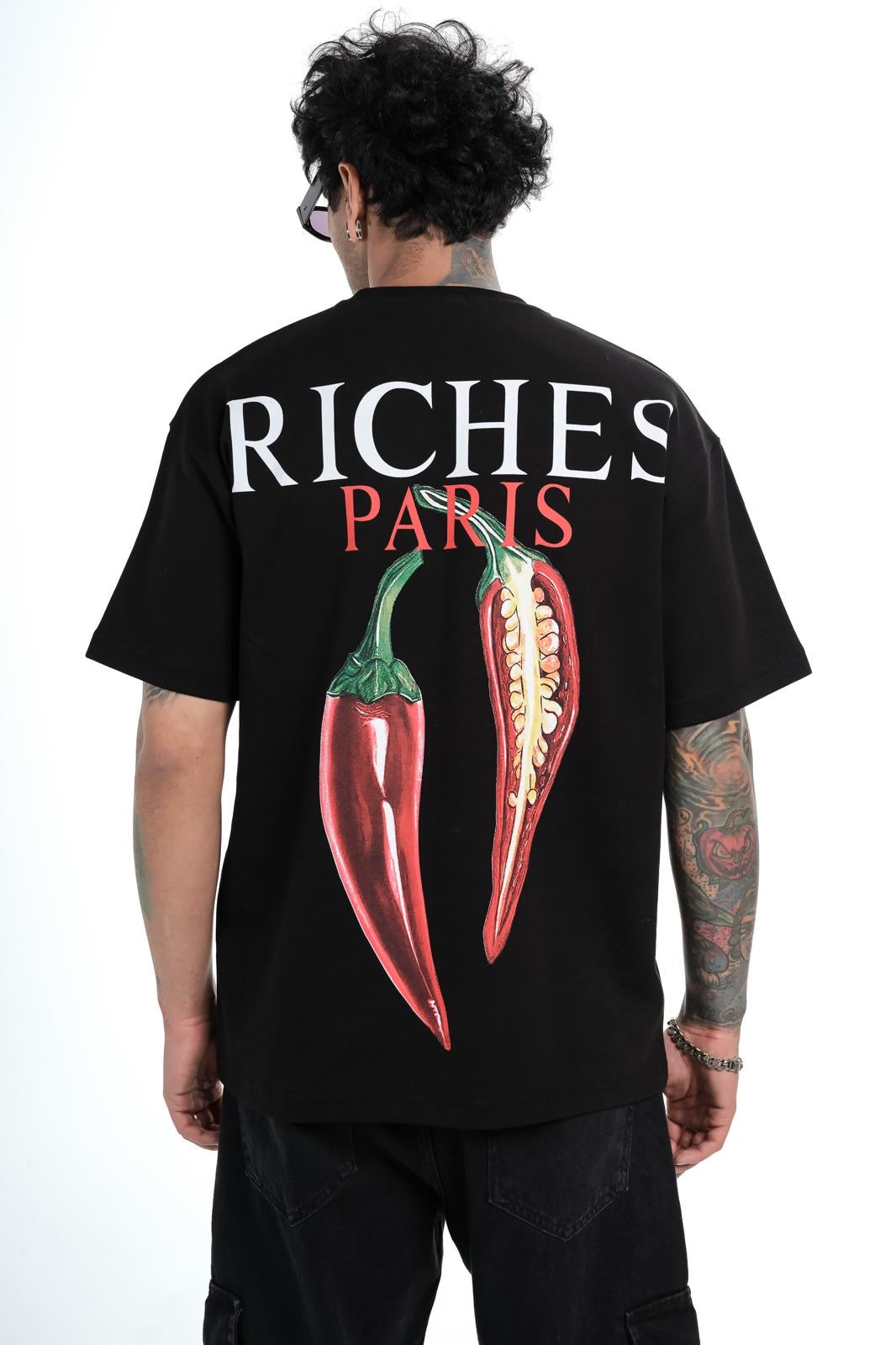 T-SHIRT RICHES PARIS - PIMENT